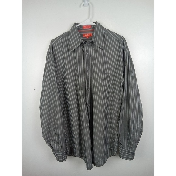 Façonnable Other - Faconnable Shirt Mens Medium Striped Cotton Long Sleeve Button Down Casual Gray